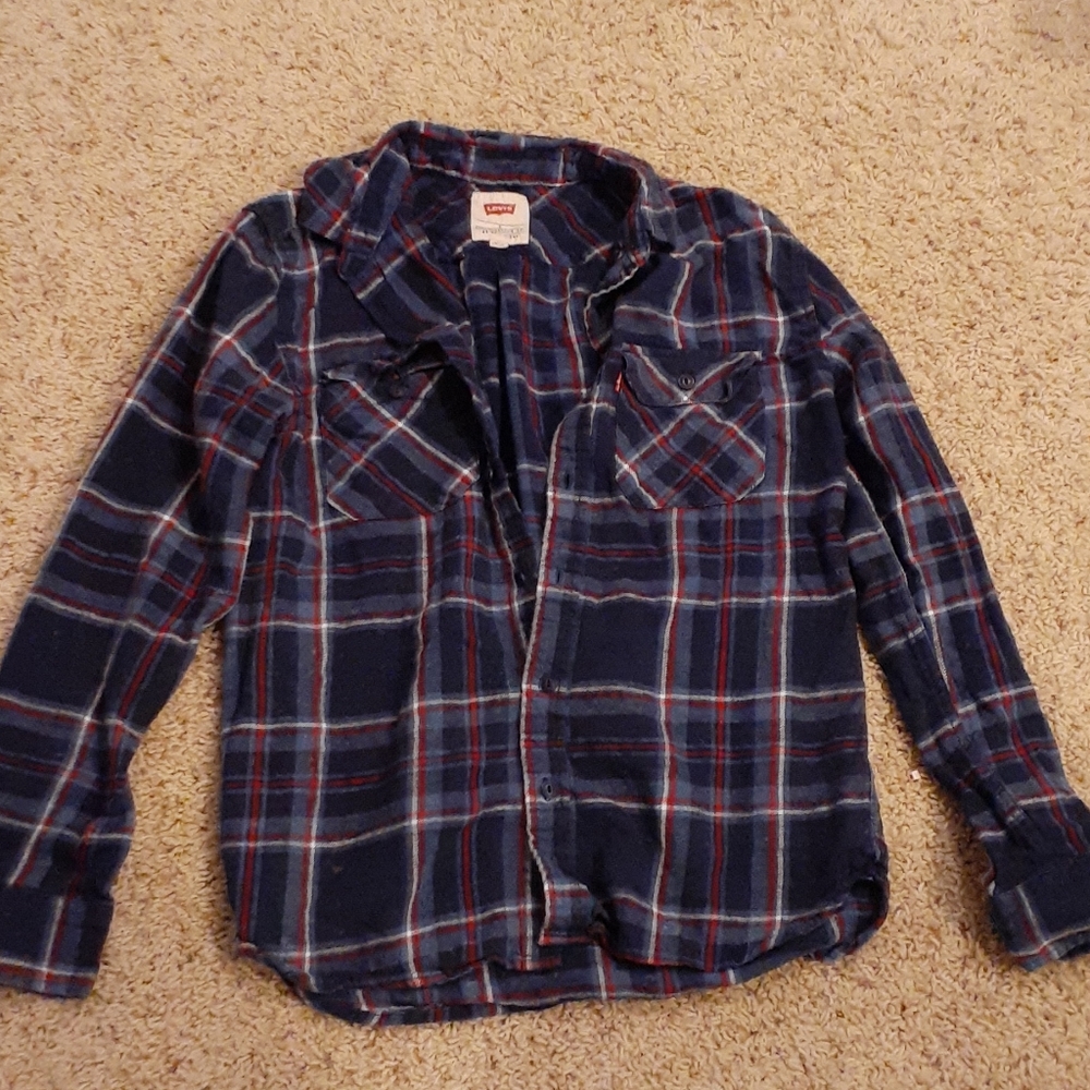 blue button up flannel from Levi's